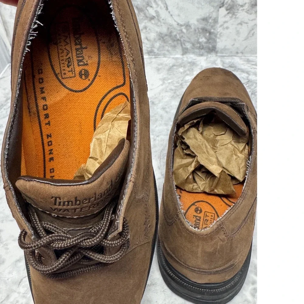 Timberland 🤑Waterproof Brown Leather Oxford Shoes‎ Mens 13M Lace Up Derby